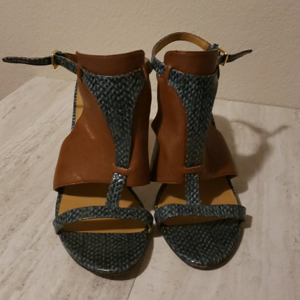 Nine West Leather OverBite Heels